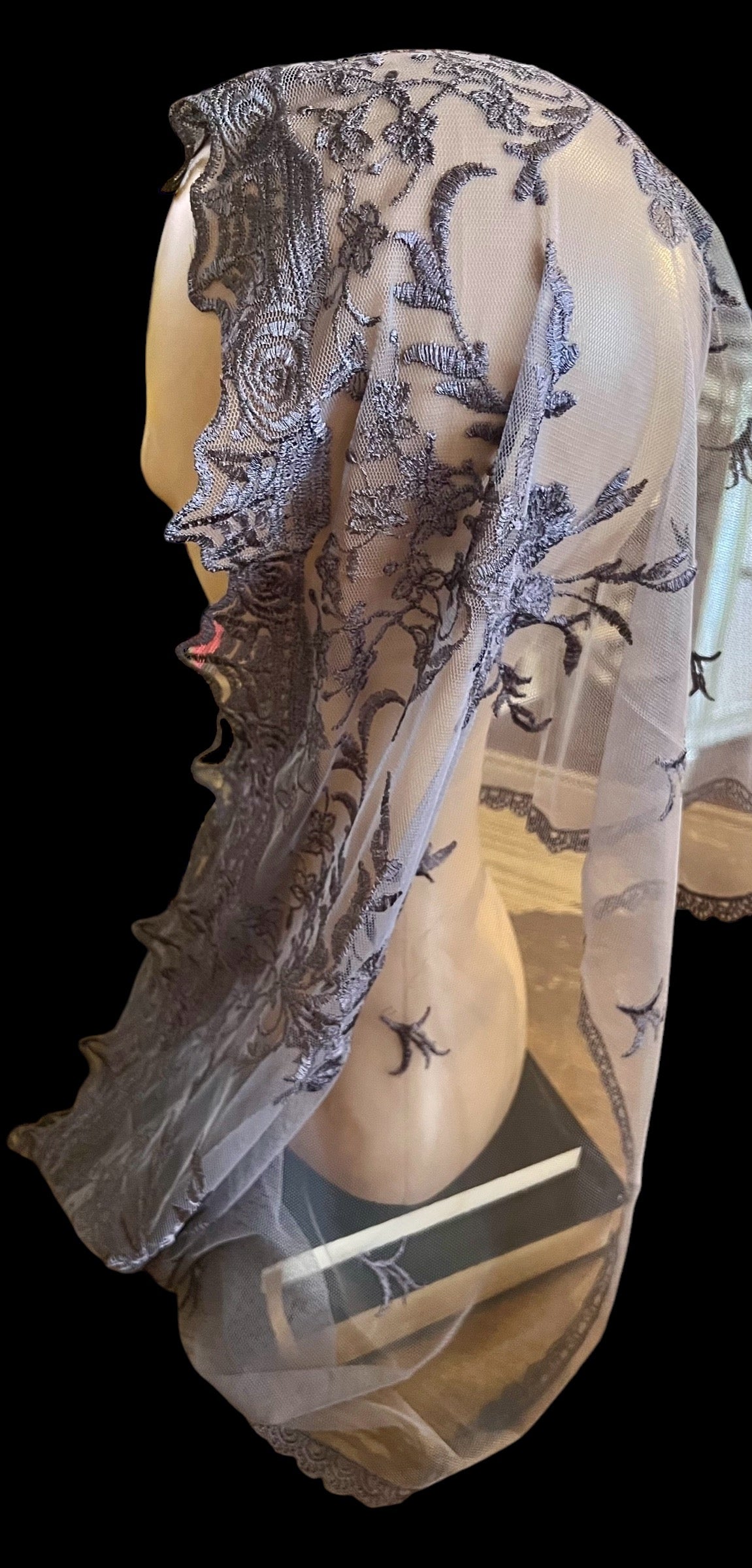 Gray infinity traditional Catholic infinity chapel veil