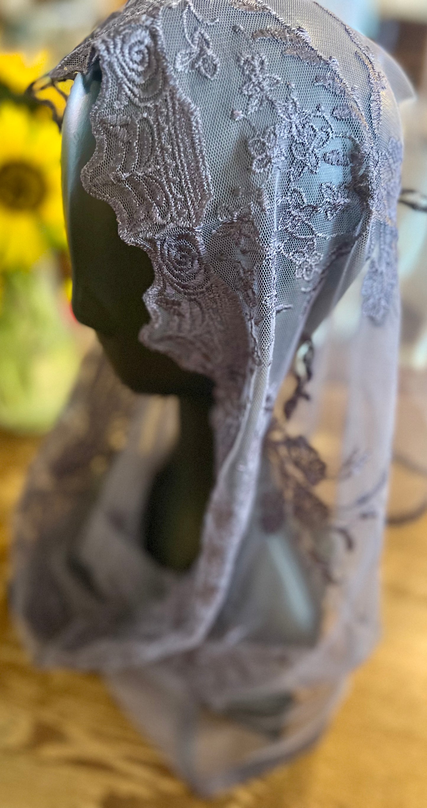 Gray infinity traditional Catholic infinity chapel veil