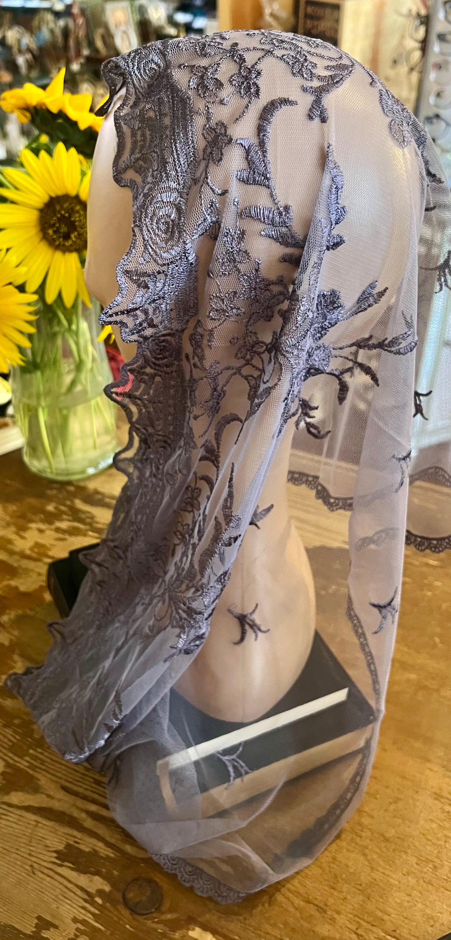 Gray infinity traditional Catholic infinity chapel veil