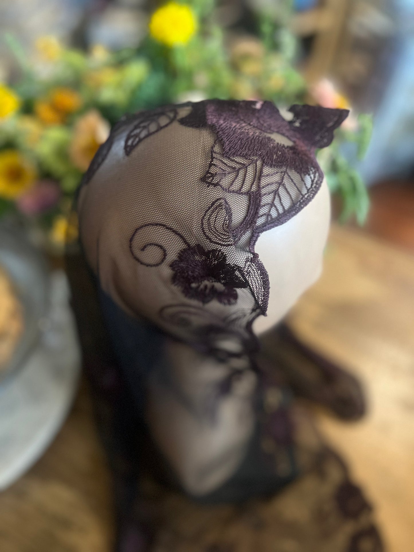 Agnes Maroon Veil