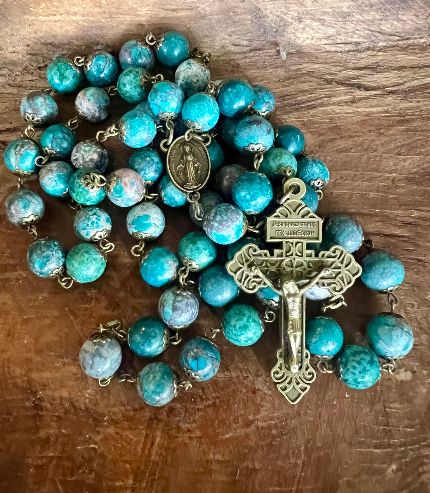 Blue Jasper Stone Rosary