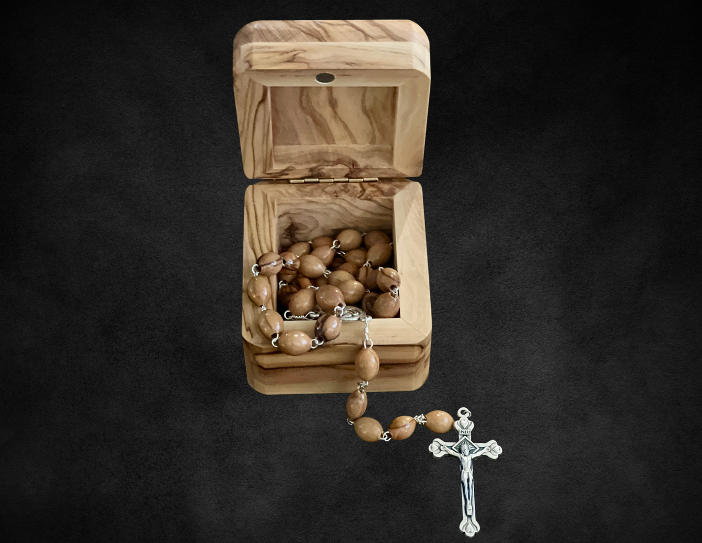 Wood Rosary with Holy Spirit Box