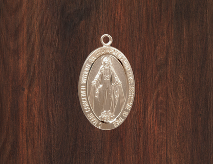 Large 16k Gold Oval Miraculous Medal