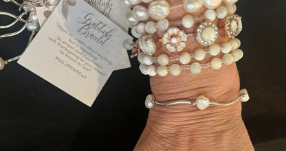 Gratitude Freshwater Pearl Stretch Bracelet